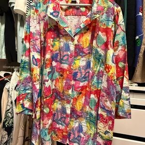 Ali Miles Multicolor Abstract Blouse